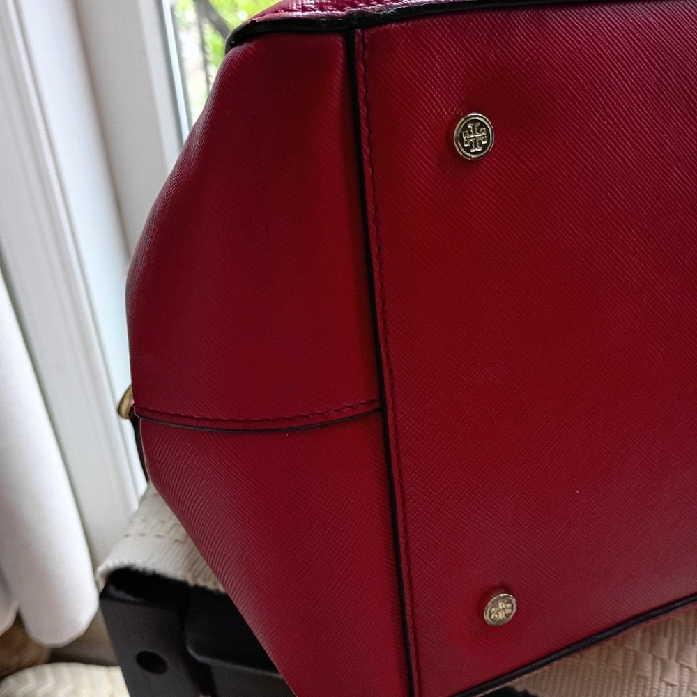 Tory Burch Leather Robinson Triple Zip Dome SatchelSKU 211143.God Conditio - Picture 6 of 10